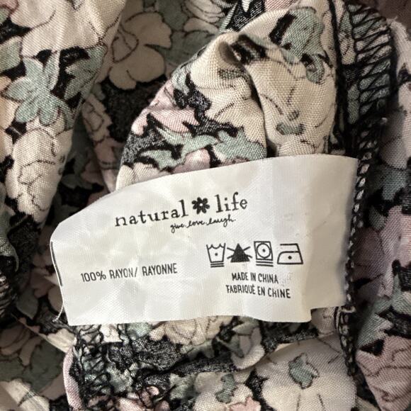 Natural Life Womens Tiered Floral Midi Maxi Dress Size M Boho Pocket Puff Sleeve - Picture 11 of 11